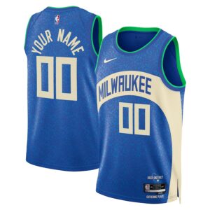 Milwaukee Bucks Unisex 2023/24 Custom Swingman Jersey - Royal - City Edition