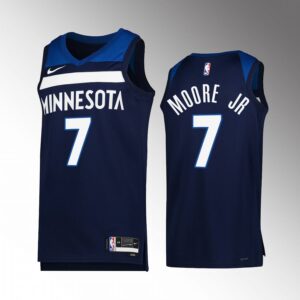 Minnesota Timberwolves Wendell Moore Jr. 2022-23 Icon Edition Navy #7 Jersey Swingman