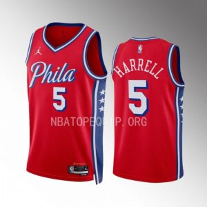 Montrezl Harrell Philadelphia 76ers #5 Red Jersey 2022-23 Statement Edition Swingman