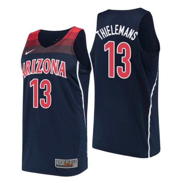 NCAA Arizona Wildcats #13 Omar Thielemans Navy College Performance Basketball Jersey