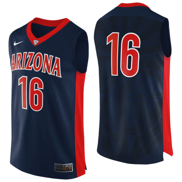 NCAA Arizona Wildcats #16 Navy College Basketball Performance Jersey