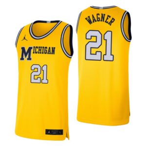 NCAA Basketball Michigan Wolverines No. 21 Franz Wagner Maize Retro Limited Jersey