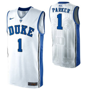 NCAA Duke University #1 Jabari Parker College White Basketball Jersey