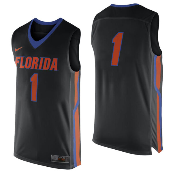 NCAA Florida Gators #1 Master Black College Basketball Jersey