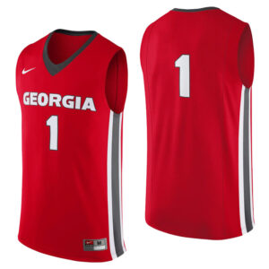 NCAA Georgia Bulldogs #1 Red College Basketball Jersey