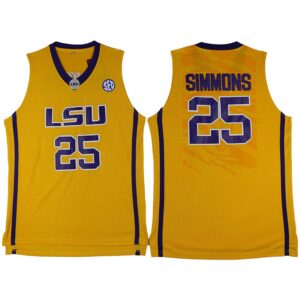 NCAA Louisiana State University Tigers #25 Ben Simmons Yellow College Basketball Jersey