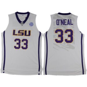 NCAA Louisiana State University Tigers #33 Shaquille O'Neal White College Basketball Jersey