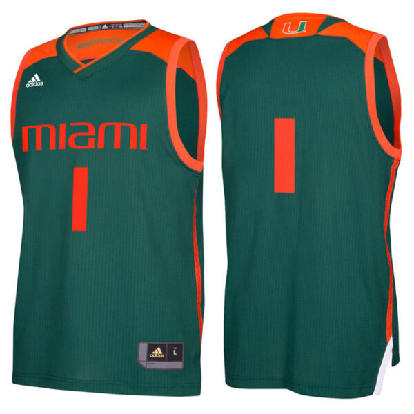 NCAA Miami Hurricanes 2017 March Madness College Green Basketball Jersey