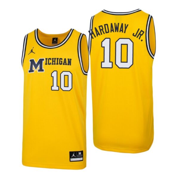 NCAA Michigan Wolverines #10 Tim Hardaway Jr. Maize 1989 Throwback College Performance Basketball Jersey