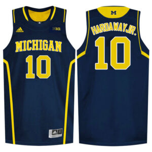 NCAA Michigan Wolverines #10 Tim Hardaway Jr. Navy Blue College Basketball Jersey