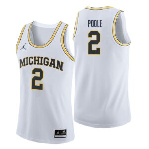 NCAA Michigan Wolverines #2 Jordan Poole White College Performance Basketball Jersey