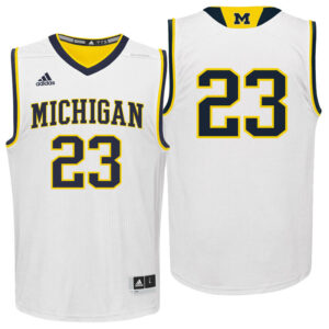 NCAA Michigan Wolverines #23 White College Basketball Jersey