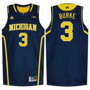 NCAA Michigan Wolverines #3 Trey Burke Navy Blue College Basketball Jersey