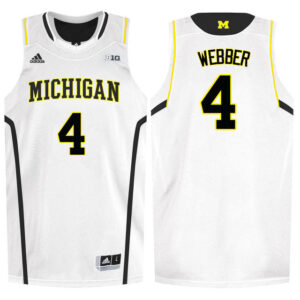 NCAA Michigan Wolverines #4 Chris Webber White College Basketball Jersey