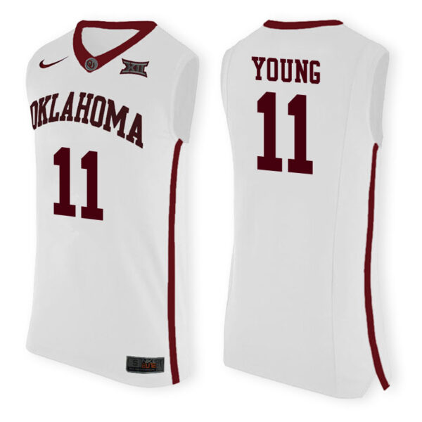 NCAA Oklahoma Sooners #11 Trae Young White College Performance Basketball Jersey