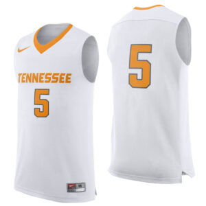 NCAA Tennessee Volunteers #5 White College Basketball Jersey