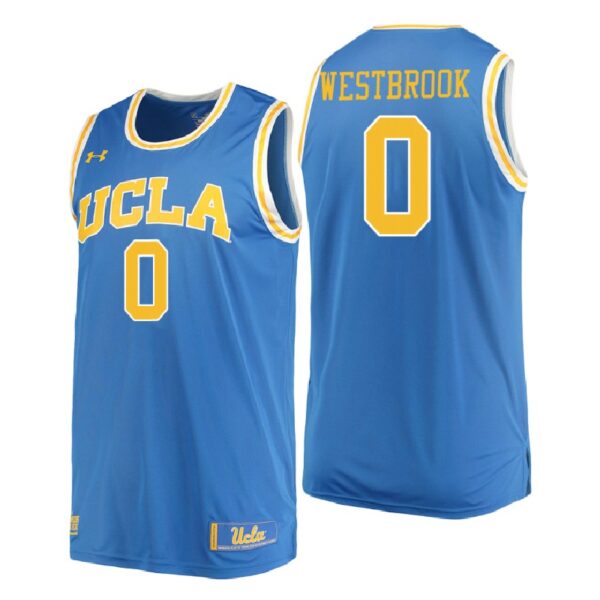 NCAA UCLA Brins #0 Russell Westbrook Blue College Performance Basketball Jersey