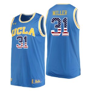 NCAA UCLA Brins #31 Reggie Miller Blue Usa Flag College Basketball Jersey