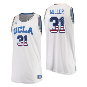 NCAA UCLA Brins #31 Reggie Miller White Usa Flag College Basketball Jersey