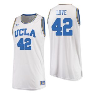 NCAA UCLA Brins #42 Kevin Love White College Performance Basketball Jersey