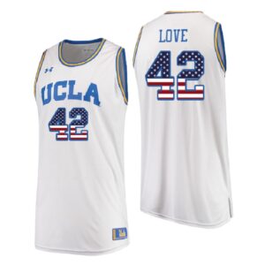 NCAA UCLA Brins #42 Kevin Love White Usa Flag College Basketball Jersey