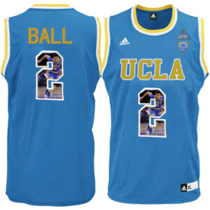 NCAA UCLA Bruins #2 Lonzo Ball Blue Player Color Photo Basketball Jersey