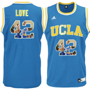 NCAA UCLA Bruins #42 Kevin Love Blue Player Color Photo Basketball Jersey