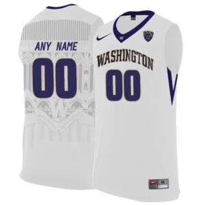 NCAA Washington Huskies White Customized College Basketball Jersey