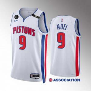 Nerlens Noel 2022-23 Detroit Pistons White #9 Association Edition Jersey Swingman