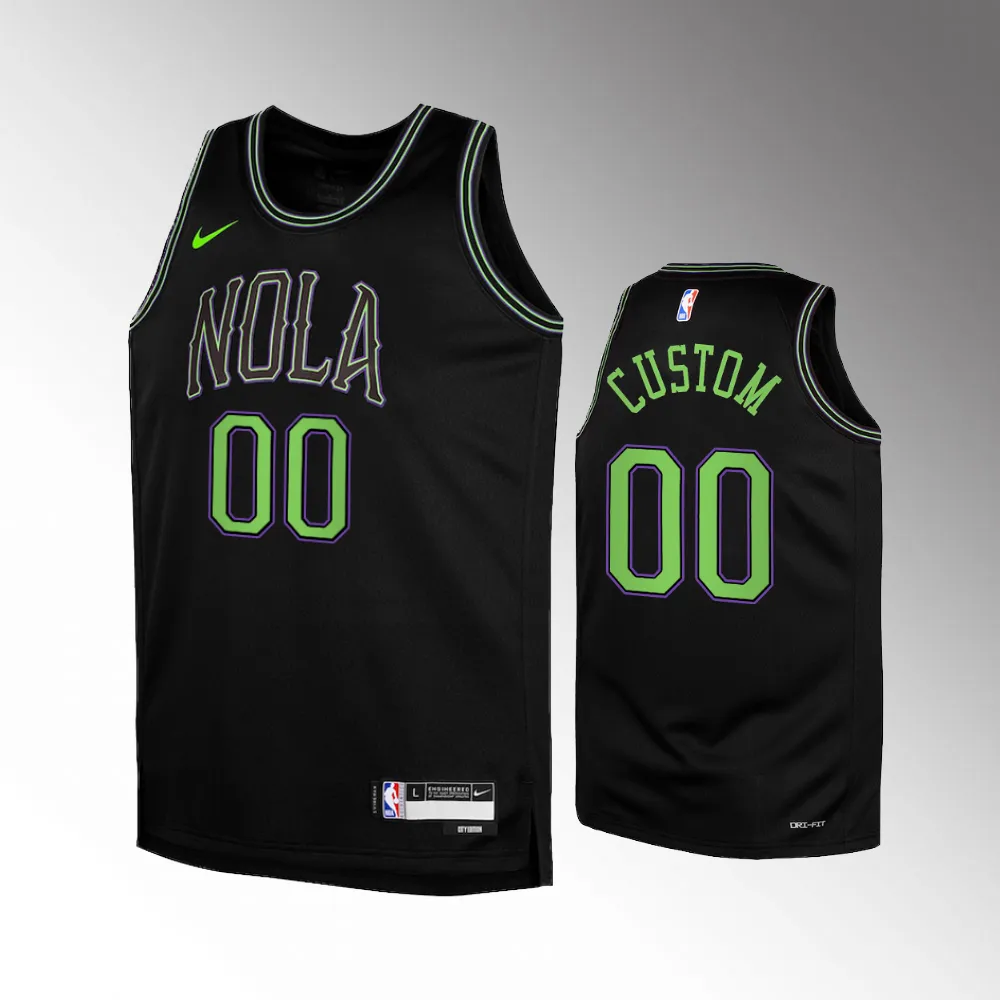 New Orleans Pelicans #00 Custom 2023-24 City Edition Swingman Black Jersey