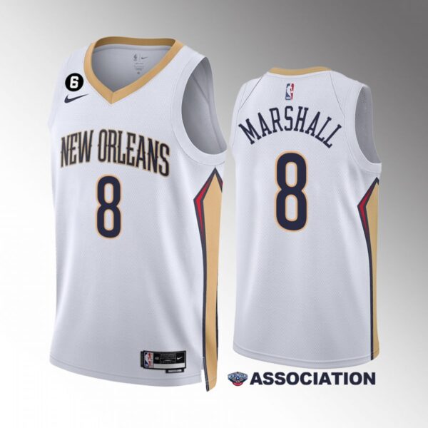 New Orleans Pelicans Naji Marshall 2022-23 Association Edition White #8 Jersey Swingman