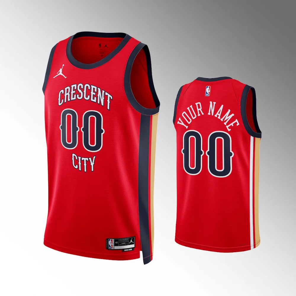 New Orleans Pelicans Red Statement Edition #00 Custom 2023-24 Swingman Jersey