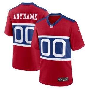 New York Giants Alternate Game Custom Jersey - Century Red