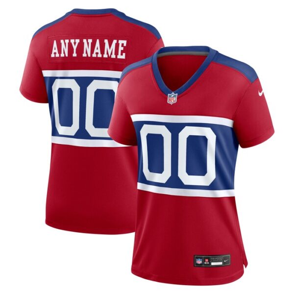 New York Giants Women Alternate Game Custom Jersey - Century Red