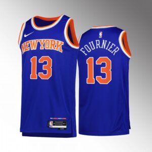 New York Knicks Evan Fournier #13 Blue Icon Edition Jersey 2022-23 Swingman