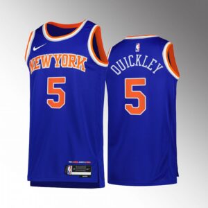 New York Knicks Immanuel Quickley #5 Blue Icon Edition Jersey 2022-23 Swingman