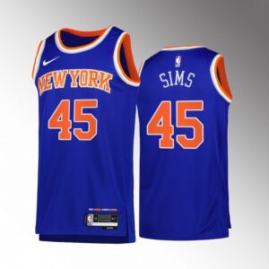 New York Knicks Jericho Sims #45 Blue Icon Edition Jersey 2022-23 Swingman