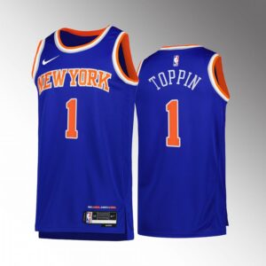 New York Knicks Obi Toppin #1 Blue Icon Edition Jersey 2022-23 Swingman