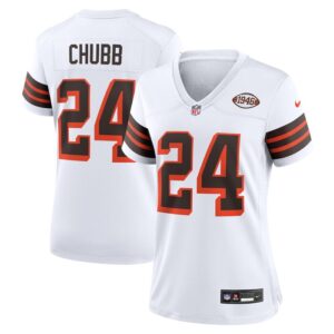 Nick Chubb Cleveland Browns Women Alternate Game Jersey - White