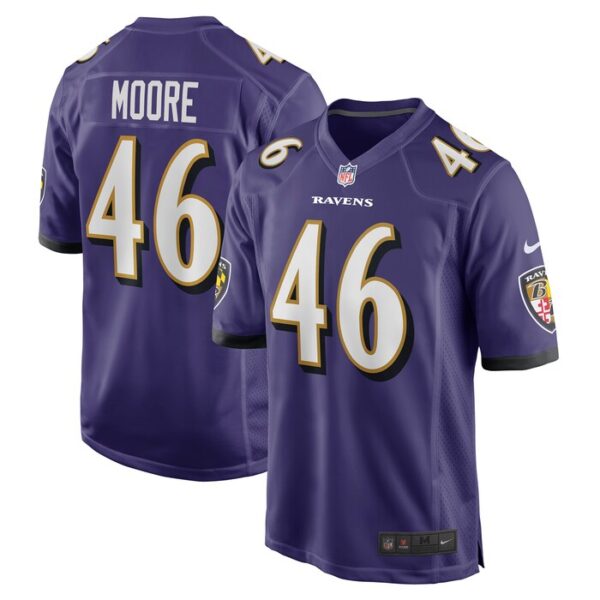 Nick Moore Baltimore Ravens Game Jersey - Purple