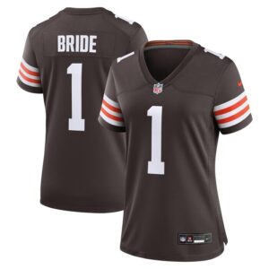 Number 1 Bride Cleveland Browns Women Game Jersey - Brown