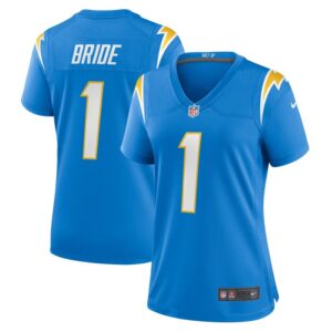 Number 1 Bride Los Angeles Chargers Women Game Jersey - Powder Blue