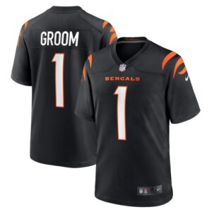 Number 1 Groom Cincinnati Bengals Game Jersey - Black