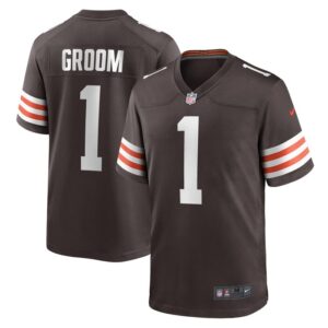 Number 1 Groom Cleveland Browns Game Jersey - Brown