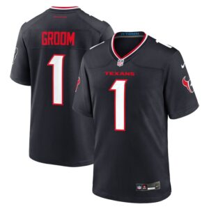 Number 1 Groom Houston Texans Game Jersey - Navy