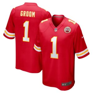 Number 1 Groom Kansas City Chiefs Game Jersey - Red