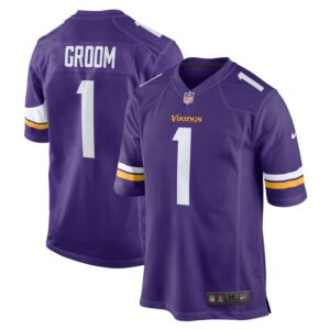 Number 1 Groom Minnesota Vikings Game Jersey - Purple