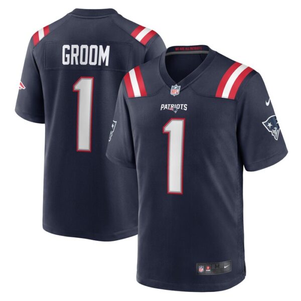 Number 1 Groom New England Patriots Game Jersey - Navy