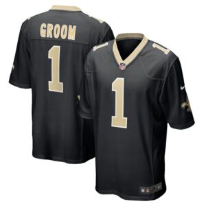 Number 1 Groom New Orleans Saints Game Jersey - Black