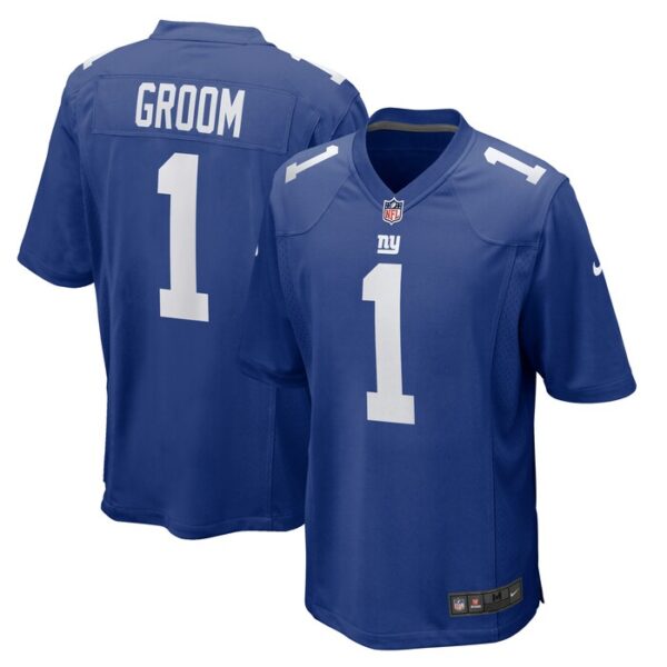 Number 1 Groom New York Giants Game Jersey - Royal